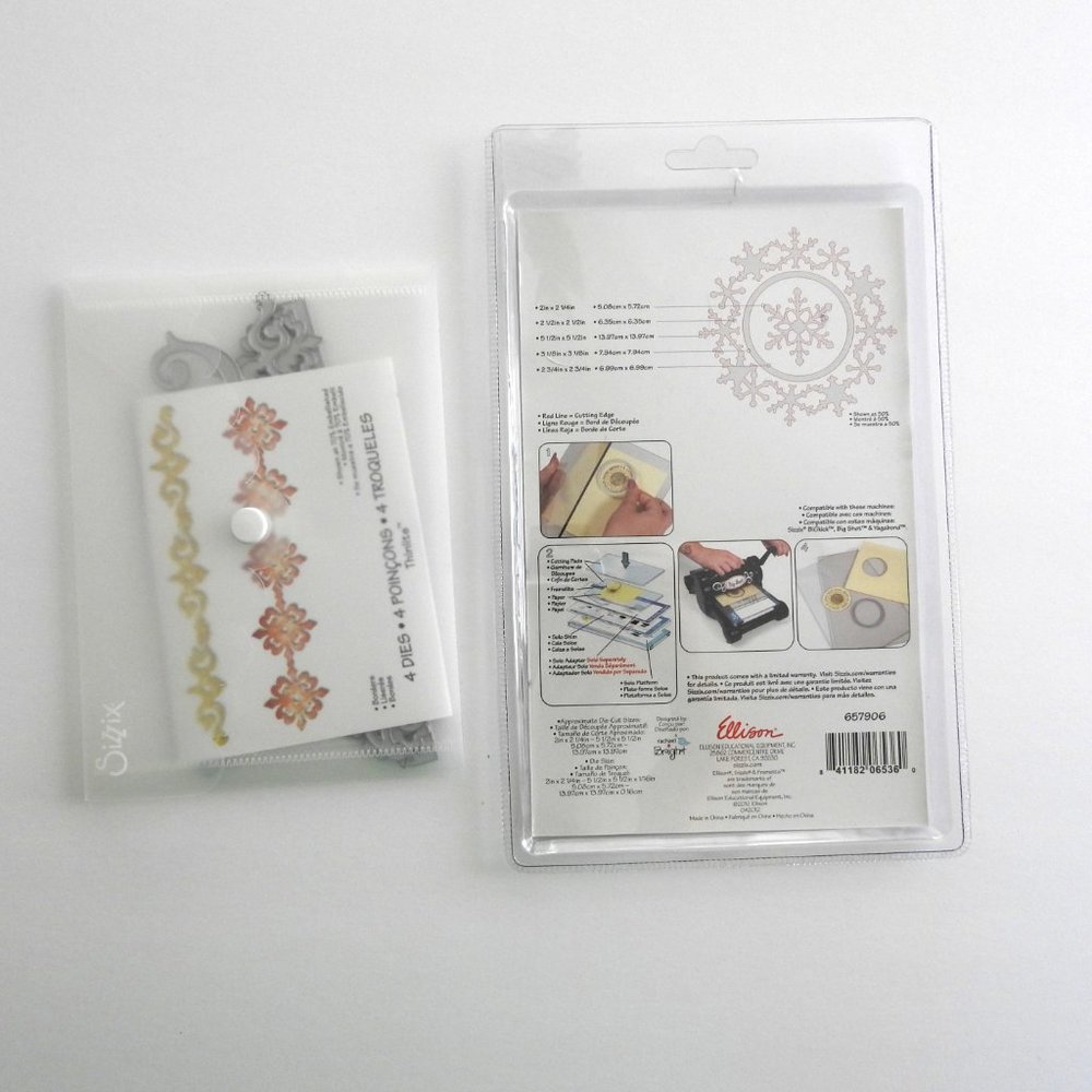 Used Sizzix Steel Dies 4 Borders And 3 Snowflake Frames Christmas Crafting